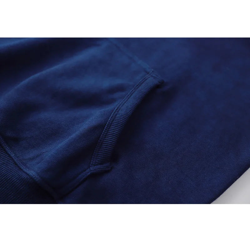 Akkad Kuti Spring Autumn Fashion New Men's Casual Hoodies Plant Indigo Retro Hooded Shirts Large Pocket Long Sleeves Hoodie Men