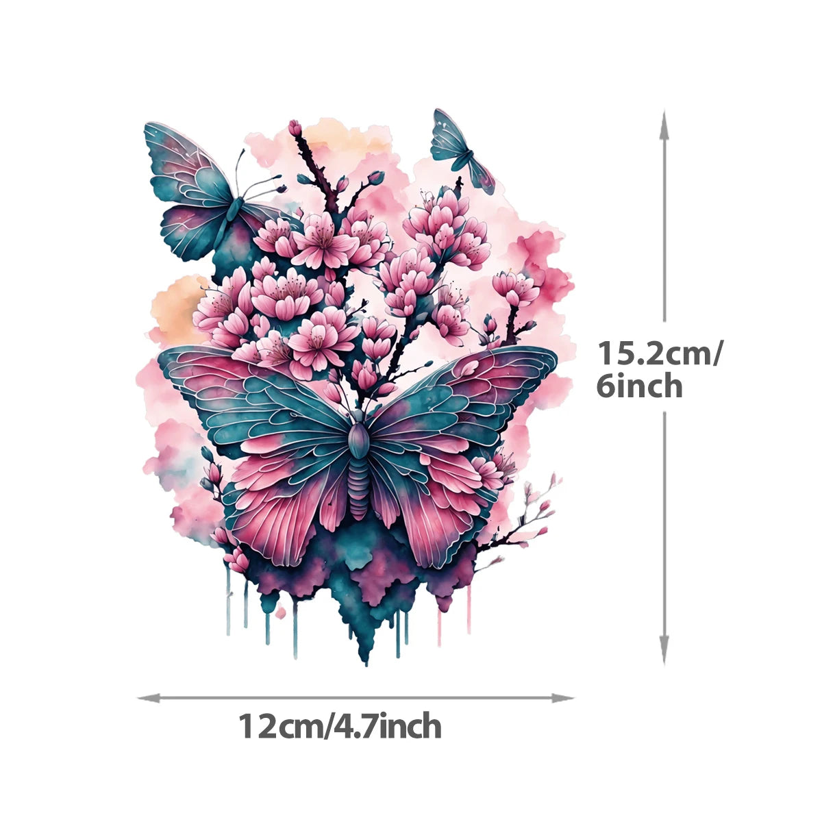 Medium Size Butterfly Sticker On Clothes For Girl Dresses Decals Patches Washable Thermal Press Hoodies Tops Vinyl Diy Patch