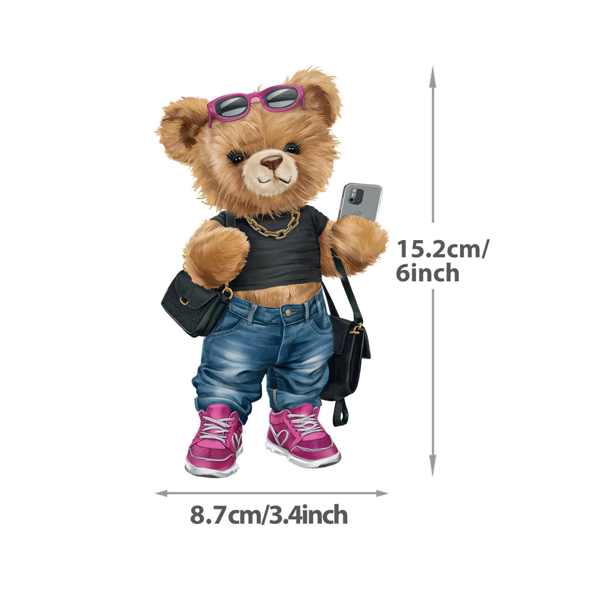 Medium Bear Iron On Patches Transfers Vinyl Thermal Press A-Level Washable Diy Hoodies Tops Patch Iron Children Clothes