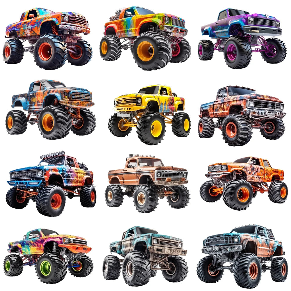 Car, Sports Car, Off-road Vehicle DTF Thermo Sticker Decals Heat Transfer On Clothes Iron On Patch For Hoodies Press Printing