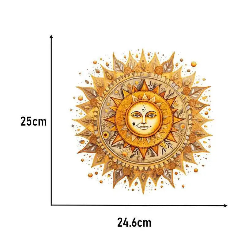 Heat Transfer on Clothes Iron On Patch for Hoodies, Sun and Moon, DTF Thermo Sticker Decals for Men and Women
