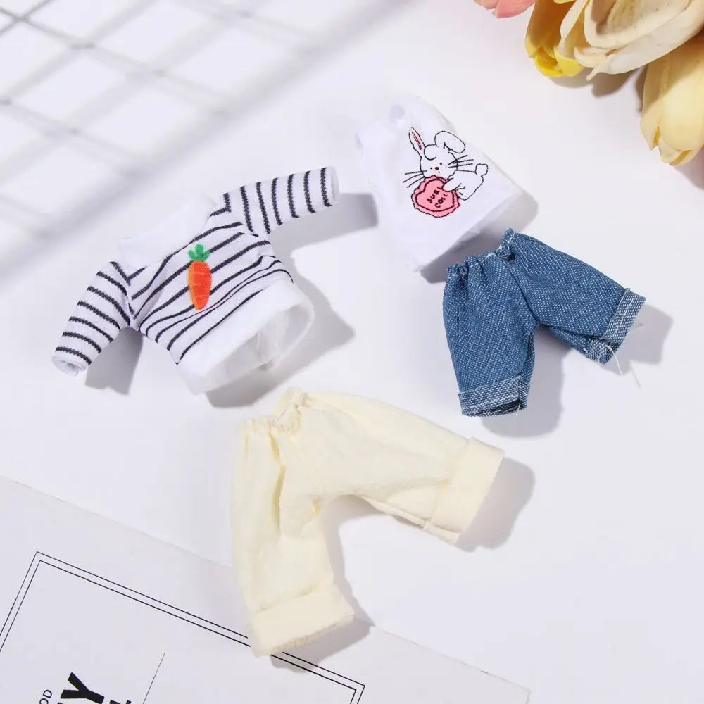16cm Doll Clothes Cute Princess Dress For 1/8 BJD Doll Tops T-shirt Hoodies Jeans Pants Suit Lace Knitted Sweater Skirt Toy Gift