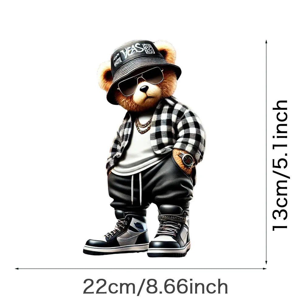 Cool Punk Bears Patches On Clothes Thermal Press Decal T-Shirt Parches Ropa Hoodies Heat Transfer DIY Clothes Stickers Iron On