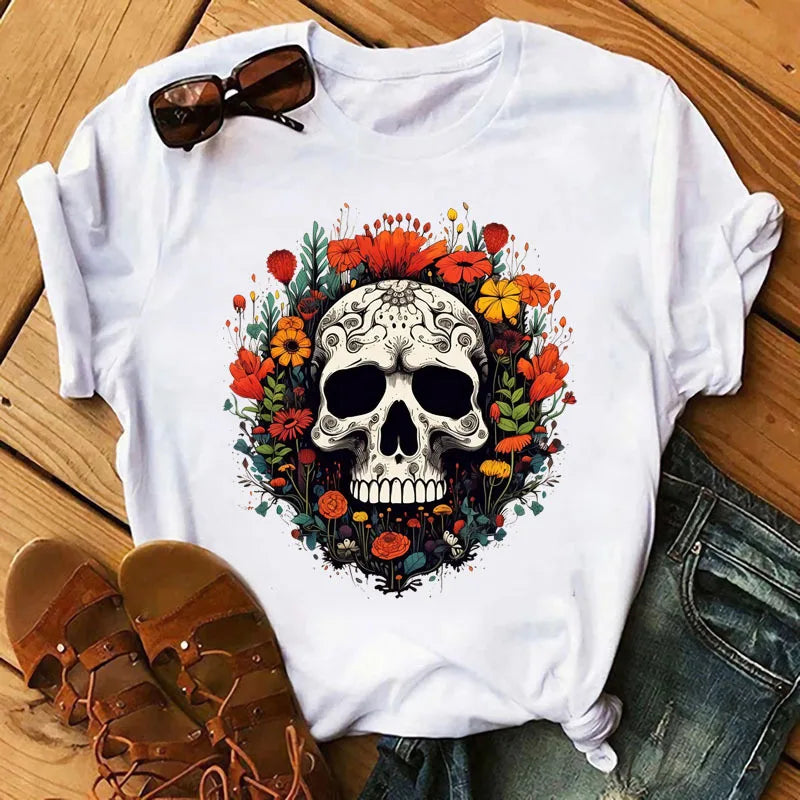 New Vintage Thermal DTF Stickers Punk Style Skulls Parches Ropa Diy Heat Transfer Cap Hoodies Clothes Sticker Custom Patch Vinyl