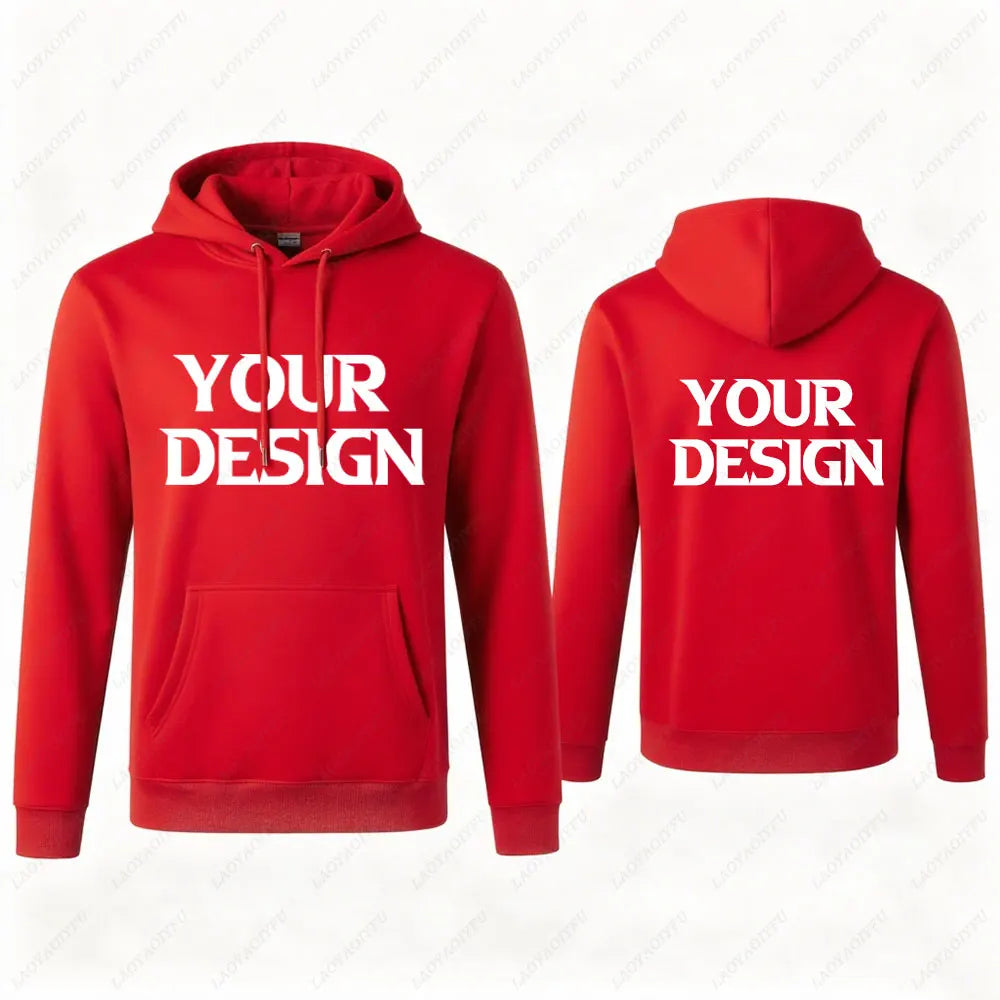 2025 DIY Custom Your Text New Autumn Winter Casual Men's Tops Solid Color Hoodies Sweatshirt Sweatshirt Men Clothing