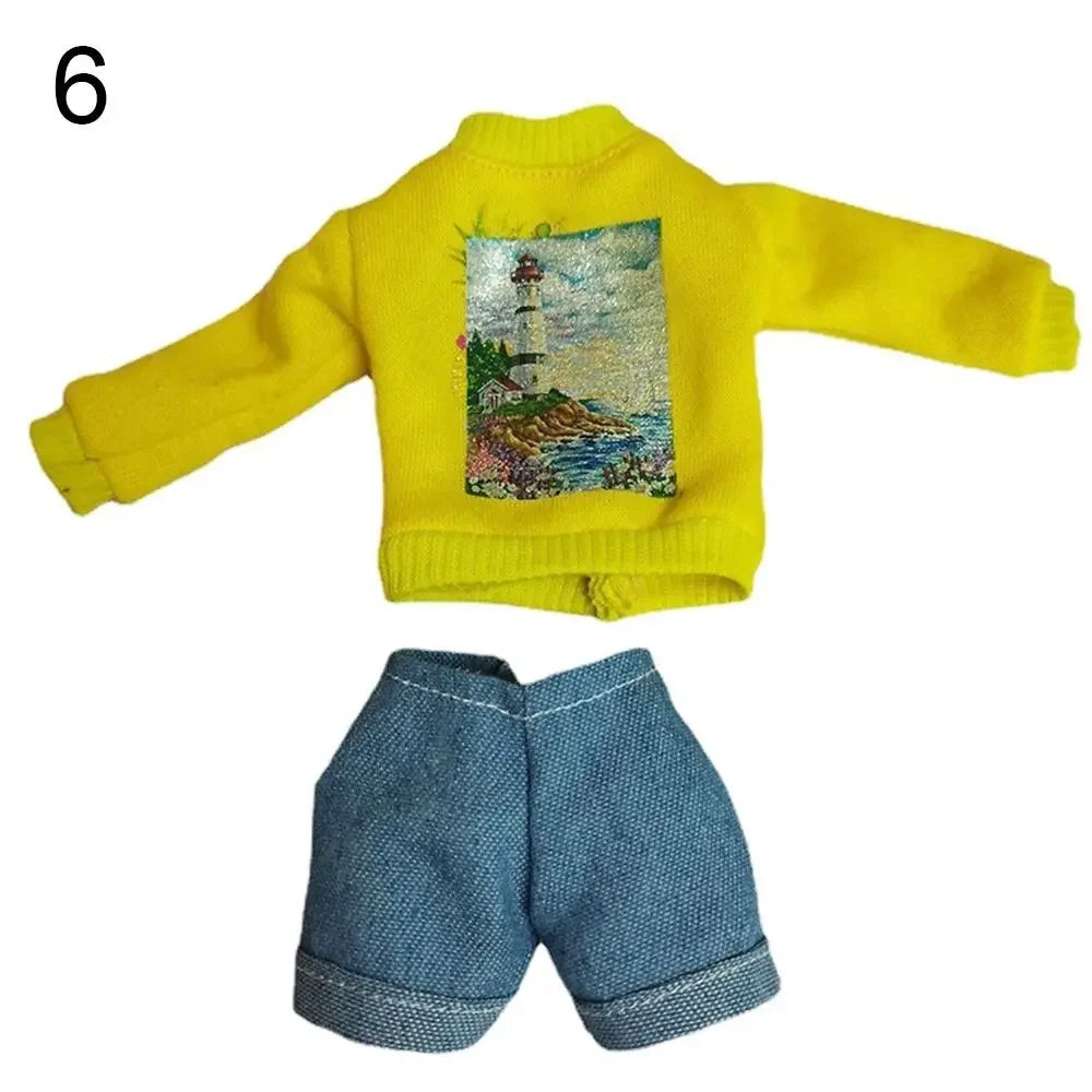 Fashion 30cm Doll Handmade Hoodies Doll Sports Sweatshirt Shorts Skirt Outfits For 1/6 DIY Doll Clothes Accessories