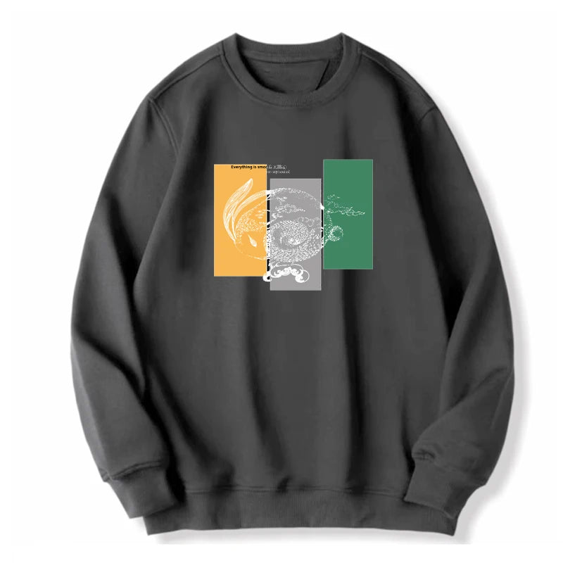 Casual Fashion Men's O-Neck Hoodies Plus Size 1XL-7XL Spring Autumn Soft Long Sleeved Tops Outdoor Pullover Wear Male Clothing