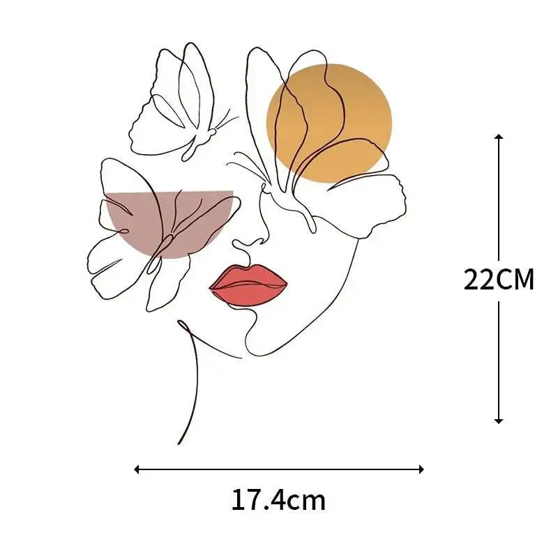 Abstract portraits and floral patterns heat transfer girls' clothing printed stickers Iron On hoodies and canvas bags DIY