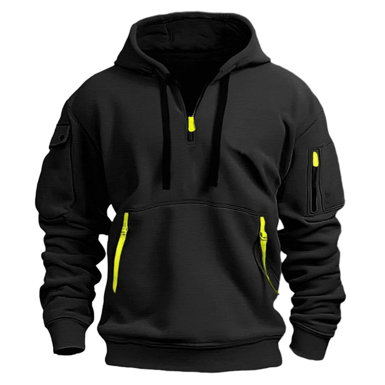 New Men's Zip-Up Color Block Hoodie with Casual Stylish & Durable Fall/Winter Top Raglan Sleeves Hoodies Sweatshirt MaleNew Men'