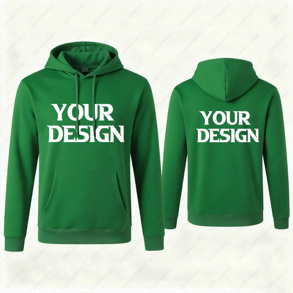 2025 DIY Custom Your Text New Autumn Winter Casual Men's Tops Solid Color Hoodies Sweatshirt Sweatshirt Men Clothing
