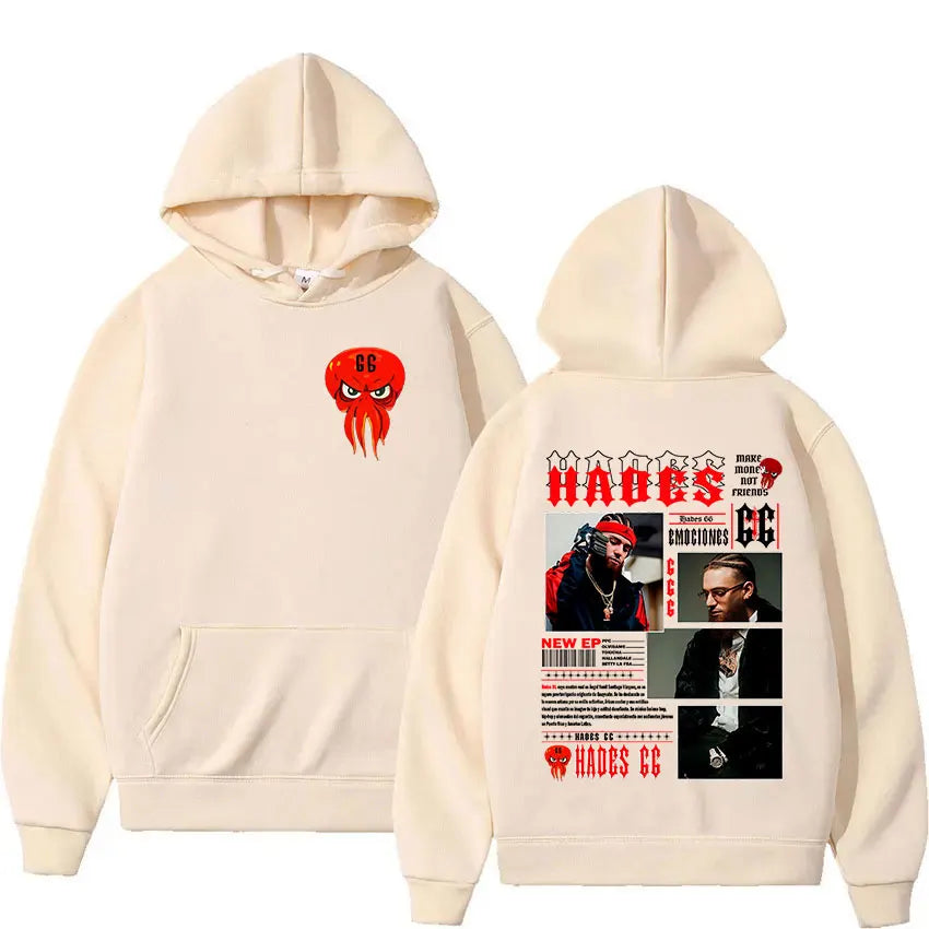 Rapper Hades 66 2025 Album Graphic Cover Hoody Men's Clothing Gothic Long Sleeve Sweatshirt Y2K Vintage Oversized Fleece Hoodies