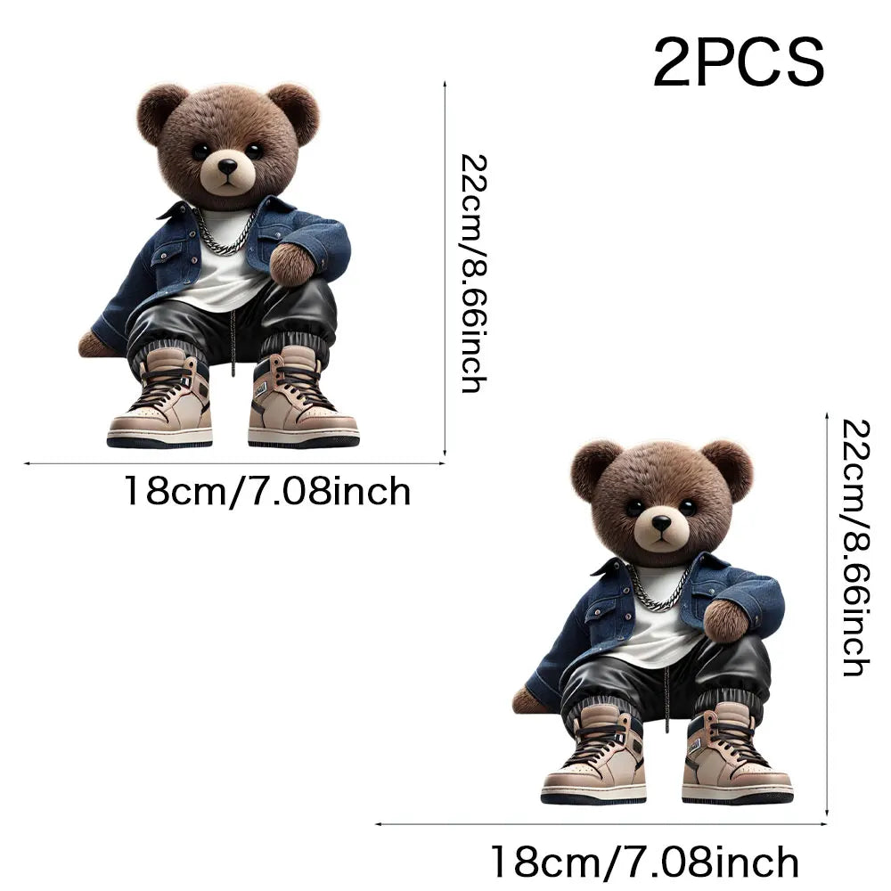Cool Punk Bears Patches On Clothes Thermal Press Decal T-Shirt Parches Ropa Hoodies Heat Transfer DIY Clothes Stickers Iron On