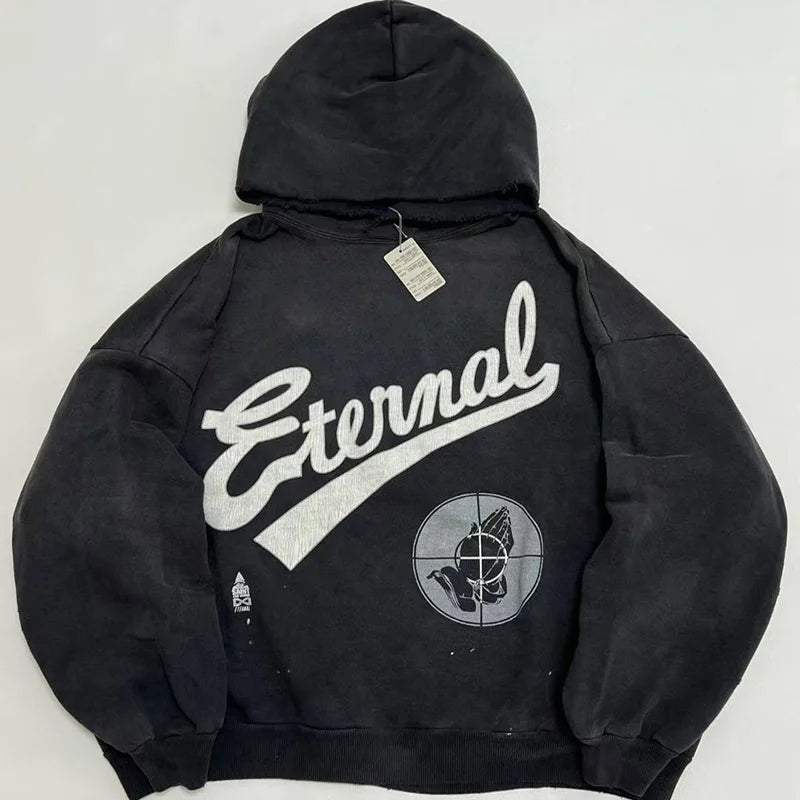 Good Quality Saint Hoodies Men Woman Hooded Pullovers Washed High Street Damaged Oversized Sweatshirts Hip Hop Autumn Winter
