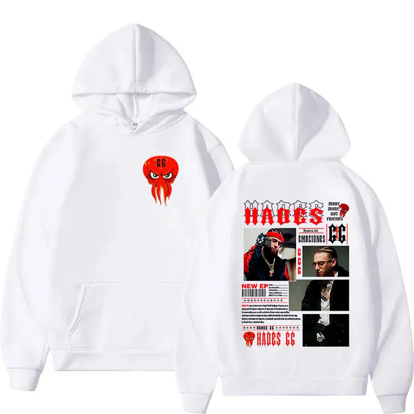 Rapper Hades 66 2025 Album Graphic Cover Hoody Men's Clothing Gothic Long Sleeve Sweatshirt Y2K Vintage Oversized Fleece Hoodies