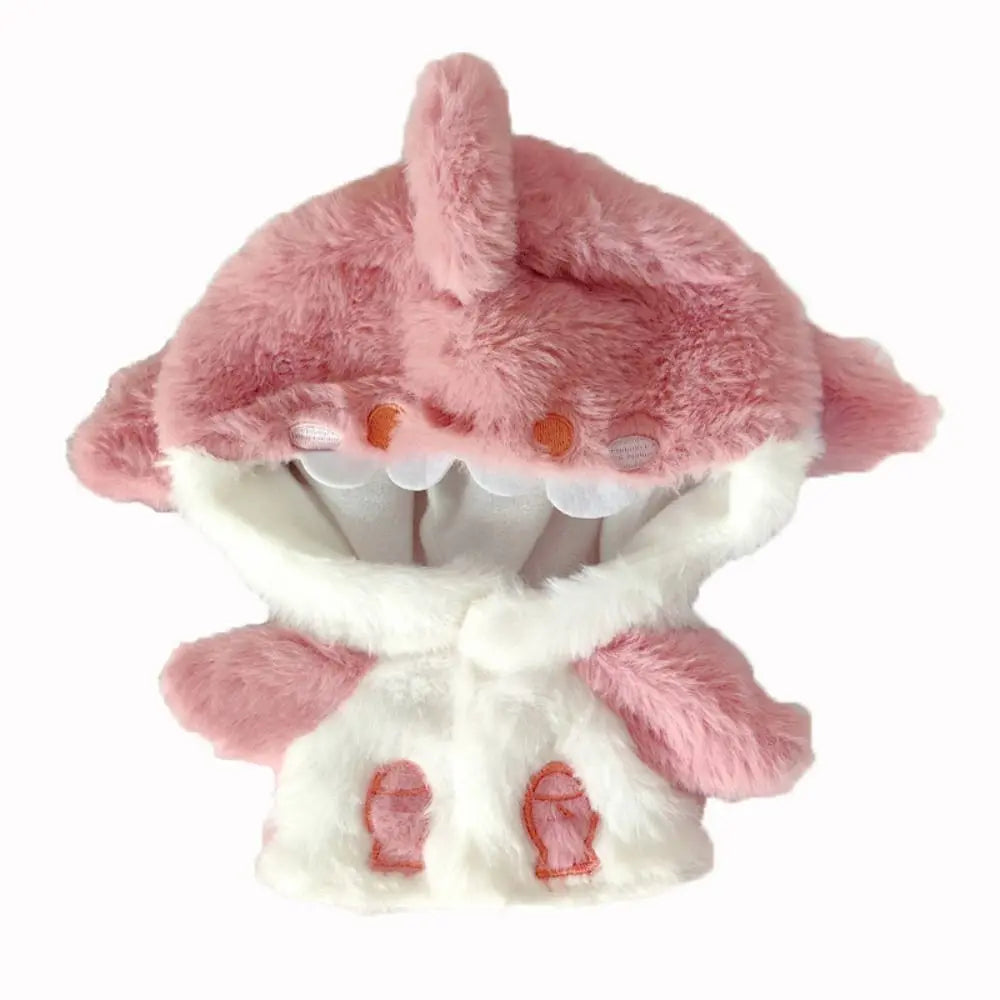 Cartoon Shark Coat Pink Blue Shark Plush Hoodies For 20cm Doll Clothes Lovely Animal Coat Outfit Cotton Stuffed Dolls Toys Gifts
