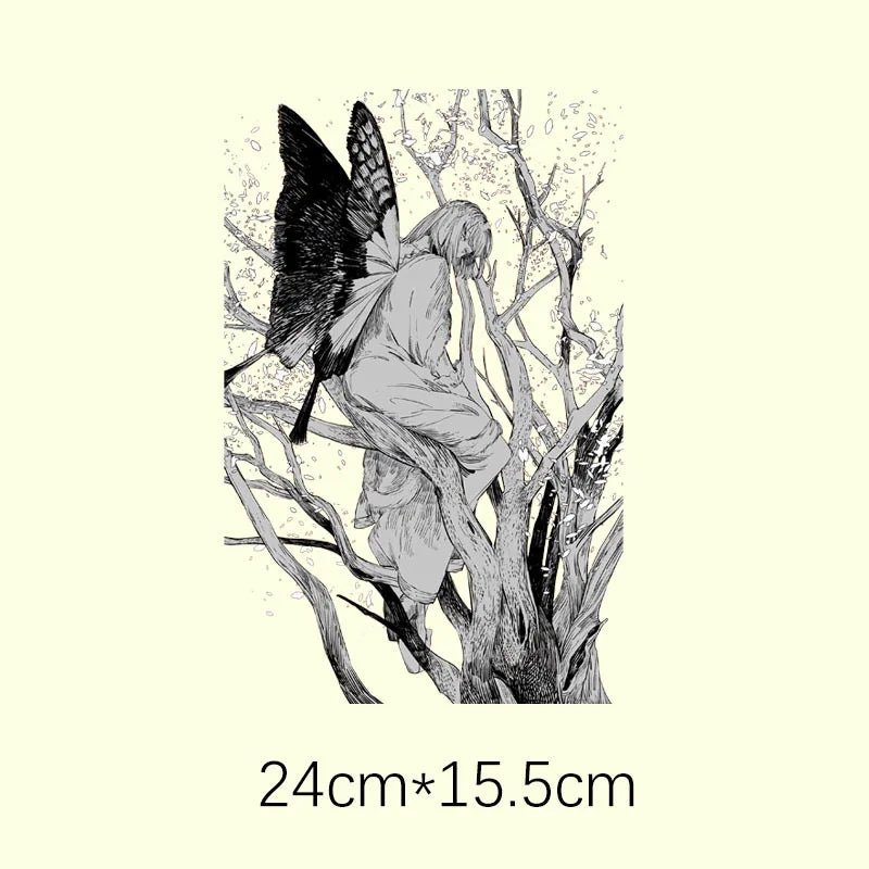 Butterfly Girl Angel sculpture Vinyl Heat Transfer Sticker applique Heat Pressed Decal Clothing T-shirt Jackets hoodies Washable