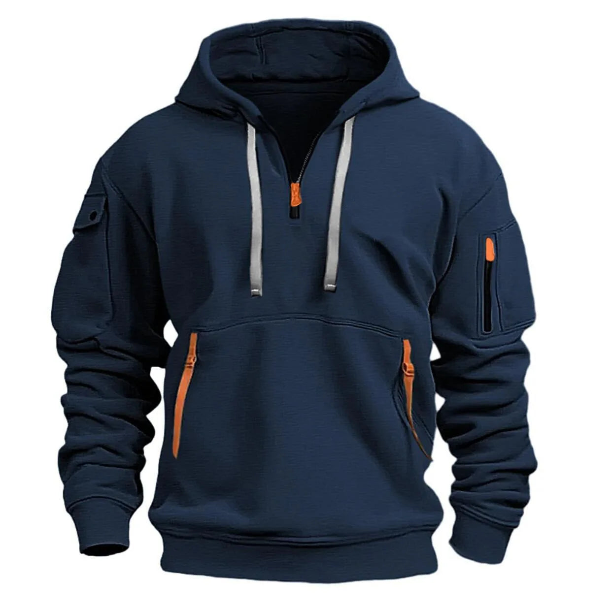 New Men's Zip-Up Color Block Hoodie with Casual Stylish & Durable Fall/Winter Top Raglan Sleeves Hoodies Sweatshirt MaleNew Men'