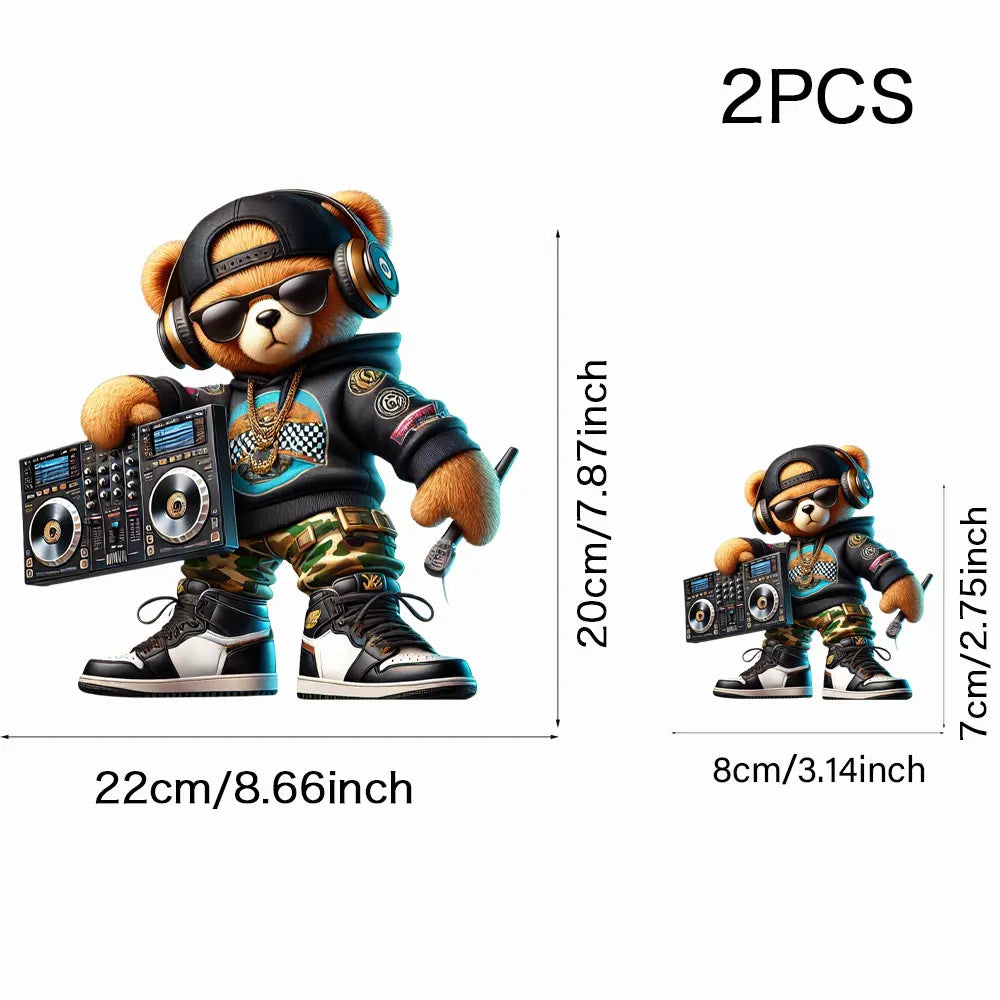 Cool Punk Bears Patches On Clothes Thermal Press Decal T-Shirt Parches Ropa Hoodies Heat Transfer DIY Clothes Stickers Iron On