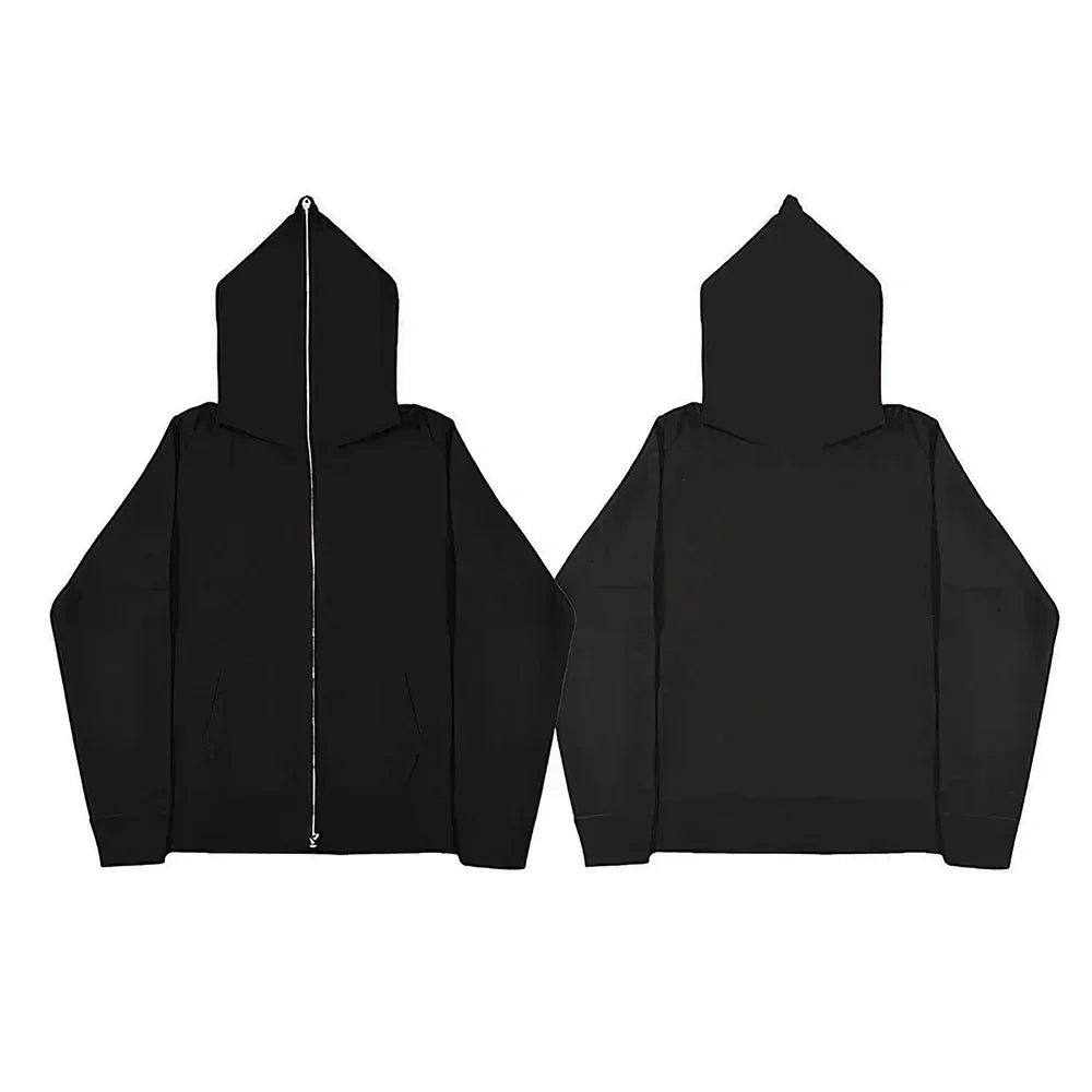 Men's and women's full zip hooded jackets, zip hoodies, casual cardigans, streetwear hip-hop PVD, Y2K clothing, spring fashion