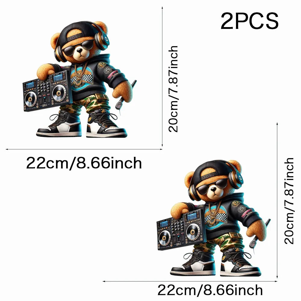 Cool Punk Bears Patches On Clothes Thermal Press Decal T-Shirt Parches Ropa Hoodies Heat Transfer DIY Clothes Stickers Iron On