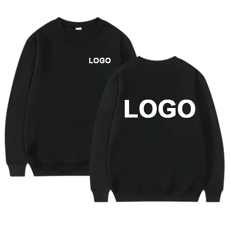 Customized printed men's and women's round neck hoodies, fashionable O-neck loose long sleeved pullovers, street sports shirts