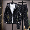 Men Tracksuit Casual Hoodies Sets 2025 Autumn New Male Jackets+Pants Two Piece Sets Hip Hop Streetwear Sports Suit Patchwork