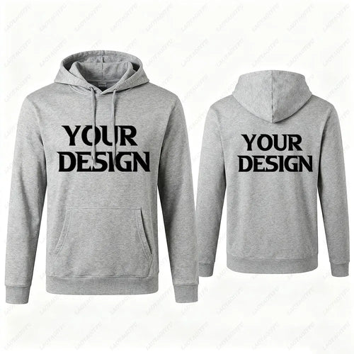 2025 DIY Custom Your Text New Autumn Winter Casual Men's Tops Solid Color Hoodies Sweatshirt Sweatshirt Men Clothing