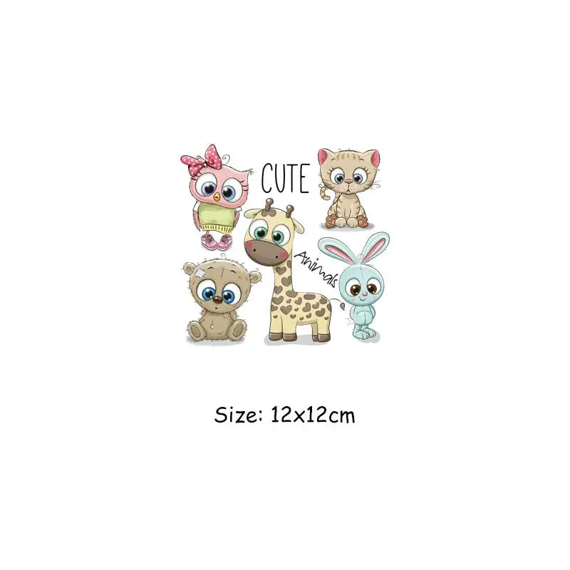Thermal Transfer Patches T-Shirt Hoodies Patches Diy Arts Crafts Ironing Heat Transfer Patches For Clothes Animal Stickers