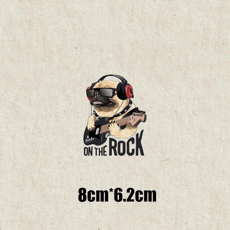Fashion Animal on the rock DTF Thermo Sticker Decals Heat Transfer On Clothes Iron On Patch For Hoodies Press Print Man & Woman