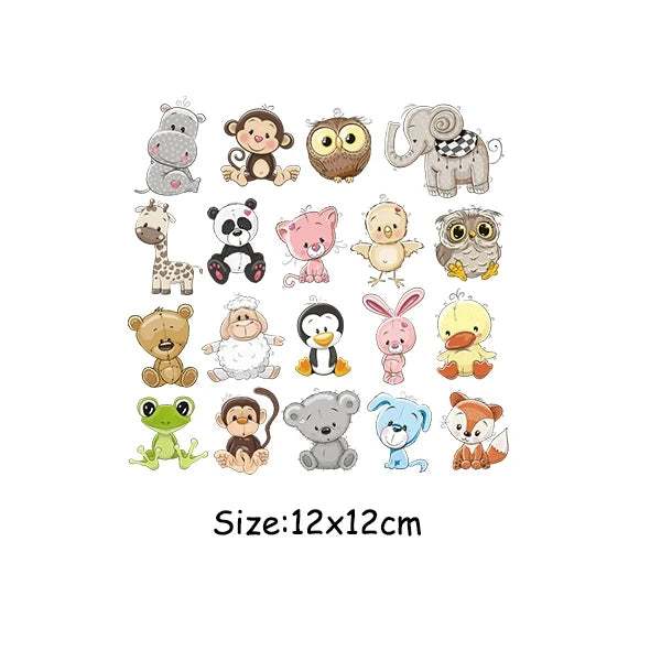 Thermal Transfer Patches T-Shirt Hoodies Patches Diy Arts Crafts Ironing Heat Transfer Patches For Clothes Animal Stickers