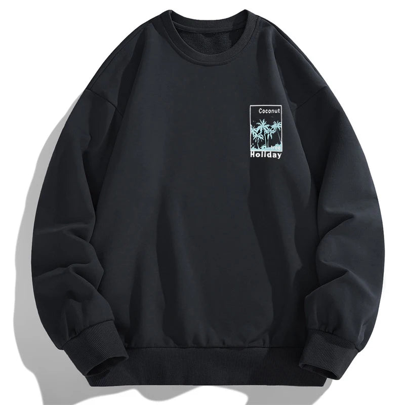 Casual Fashion Men's O-Neck Hoodies Plus Size 1XL-7XL Spring Autumn Soft Long Sleeved Tops Outdoor Pullover Wear Male Clothing