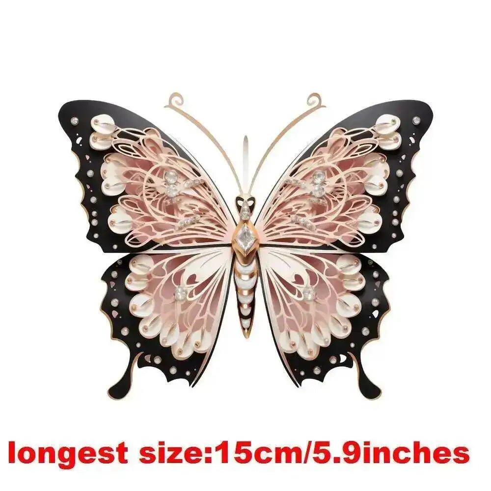 15cm Kids Cartoon Hollow Out Butterfly Dtf Transfers Ready To Press Patches For Clothing T-shirt Hoodies Heat Transfer Stickers