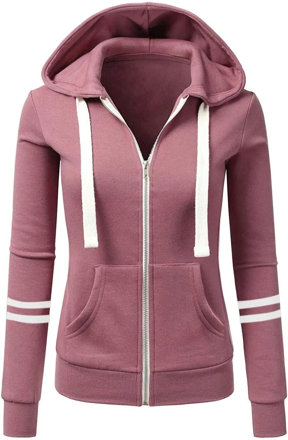 Women Sweatshirts Hooded Spliced Hoodies Cardigan Sweatshirt Outerwear Loose Slight Strech Patchwork Casual Pockets Autumn