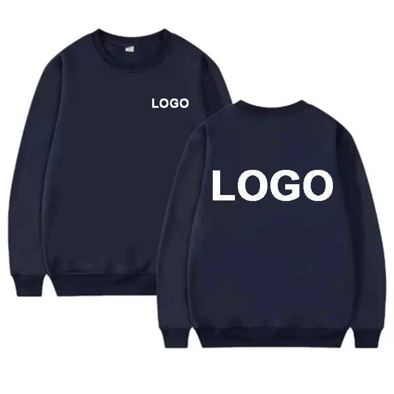 Customized printed men's and women's round neck hoodies, fashionable O-neck loose long sleeved pullovers, street sports shirts