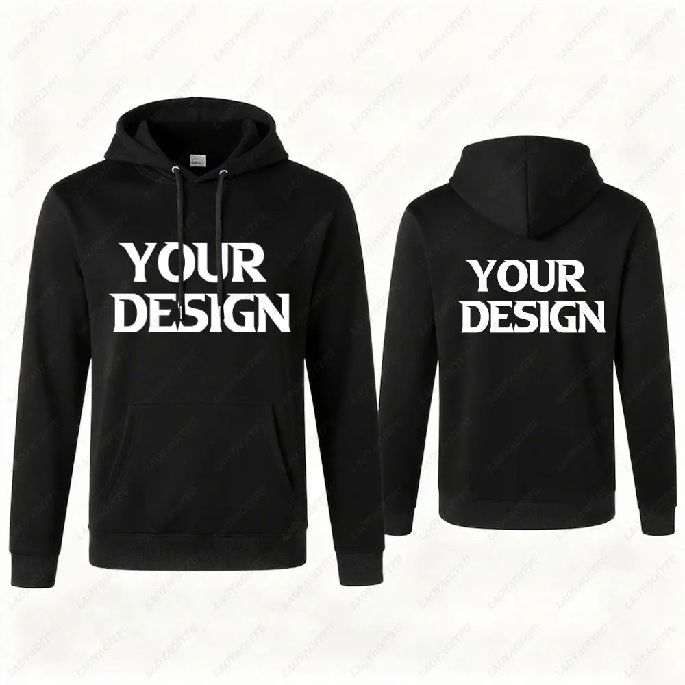 2025 DIY Custom Your Text New Autumn Winter Casual Men's Tops Solid Color Hoodies Sweatshirt Sweatshirt Men Clothing
