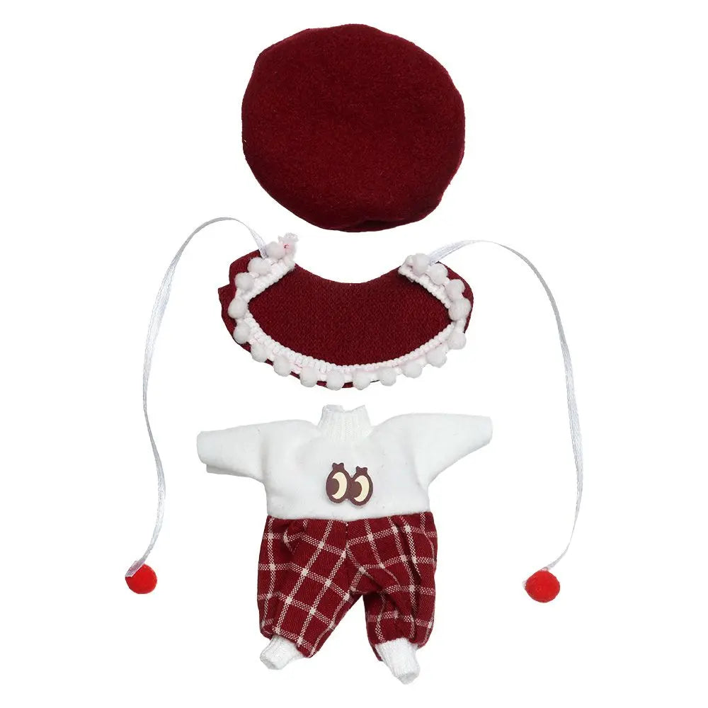 16CM Doll Clothes Suit Lace Princess Dress Headwear Cute Hoodies Skirt Overall Vest Hat OB11 Clothes Outfit 1/8BJD Accessories