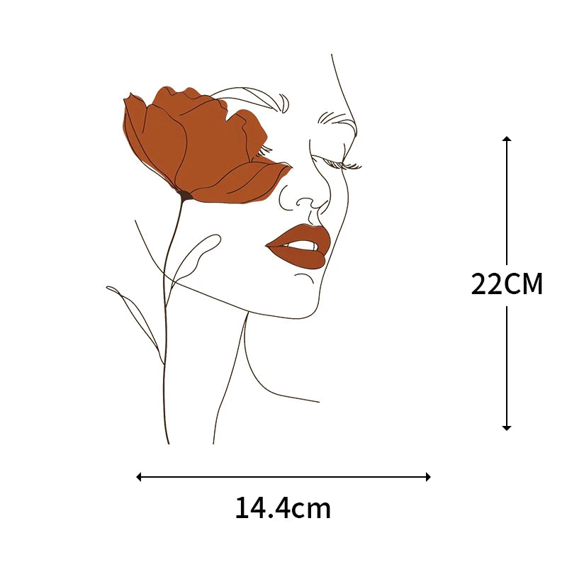 Abstract portraits and floral patterns heat transfer girls' clothing printed stickers Iron On hoodies and canvas bags DIY