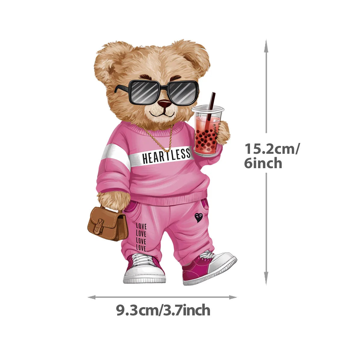 Medium Bear Iron On Patches Transfers Vinyl Thermal Press A-Level Washable Diy Hoodies Tops Patch Iron Children Clothes