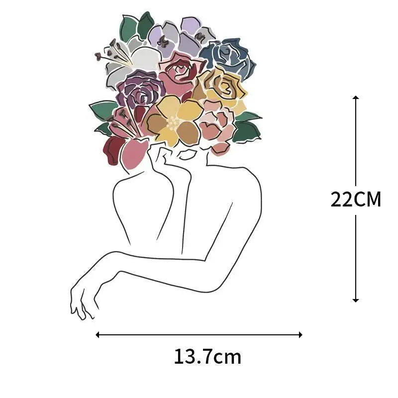 Abstract portraits and floral patterns heat transfer girls' clothing printed stickers Iron On hoodies and canvas bags DIY