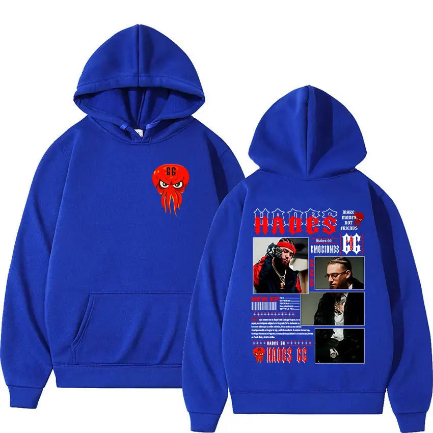 Rapper Hades 66 2025 Album Graphic Cover Hoody Men's Clothing Gothic Long Sleeve Sweatshirt Y2K Vintage Oversized Fleece Hoodies