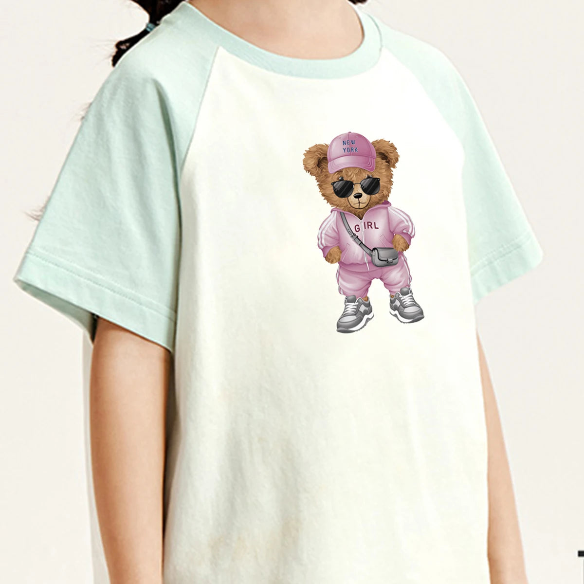 Medium Bear Iron On Patches Transfers Vinyl Thermal Press A-Level Washable Diy Hoodies Tops Patch Iron Children Clothes