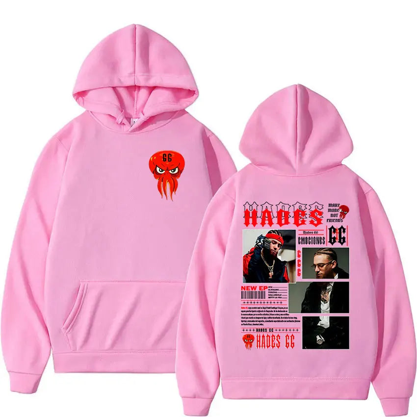 Rapper Hades 66 2025 Album Graphic Cover Hoody Men's Clothing Gothic Long Sleeve Sweatshirt Y2K Vintage Oversized Fleece Hoodies