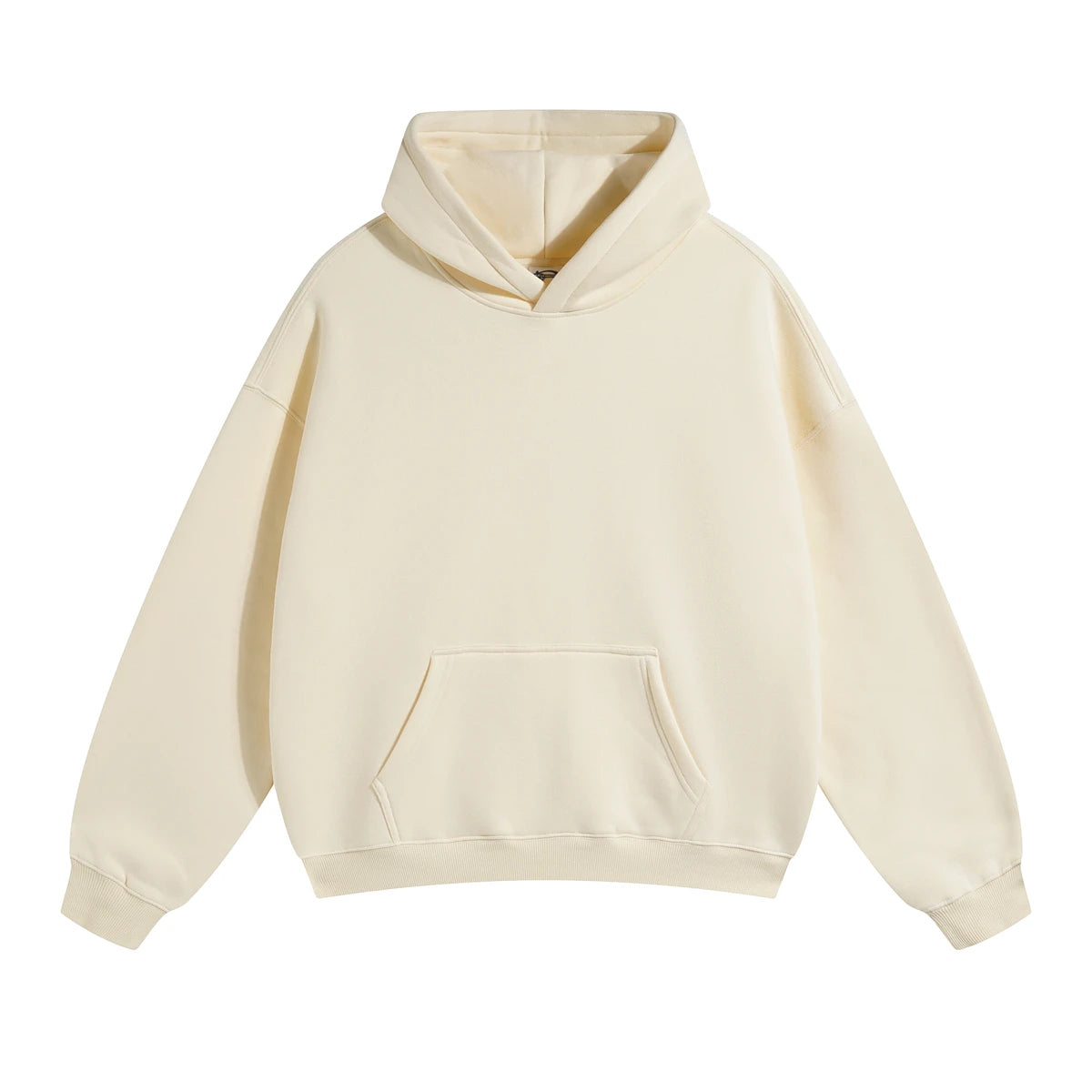 Cotton Baggy Fleece Hoodies for Men Solid Color Plush Pullovers Oversized Hooded Sweatshirt Autumn Winter Thick Clothes Unisex