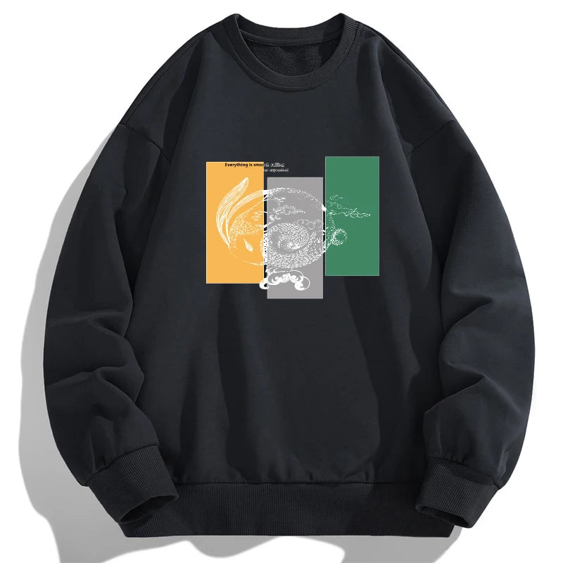 Casual Fashion Men's O-Neck Hoodies Plus Size 1XL-7XL Spring Autumn Soft Long Sleeved Tops Outdoor Pullover Wear Male Clothing
