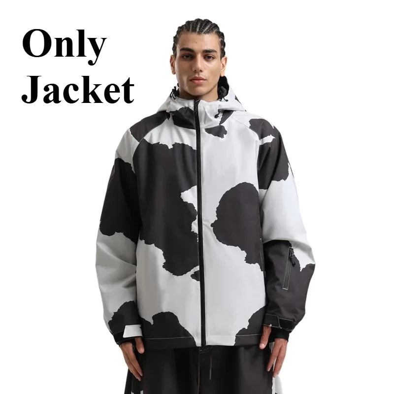 GSOU SNOW Winter Ski Jacket Men Waterproof Insulated Snow Tops Super Loose Snowboard Clothes Breathable Windproof Skiing Hoodies
