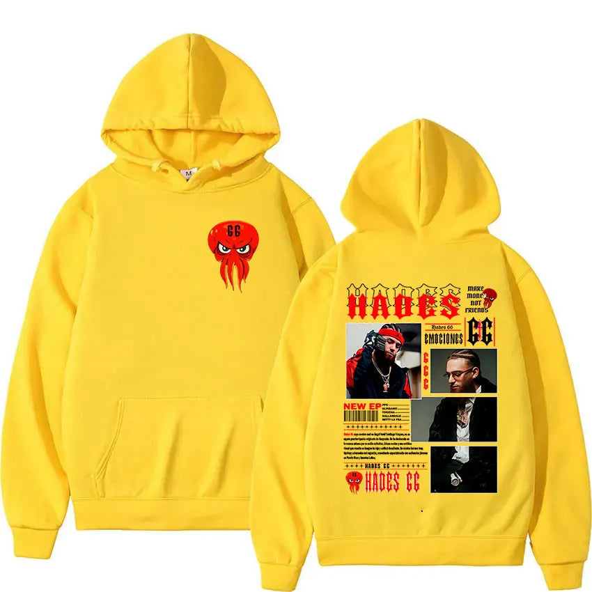 Rapper Hades 66 2025 Album Graphic Cover Hoody Men's Clothing Gothic Long Sleeve Sweatshirt Y2K Vintage Oversized Fleece Hoodies