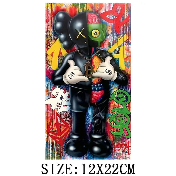 Funny Graffiti Iron On Transfer For Clothing DIY Retro Heat Sticker On T-shirt Hoodies Exquisite Pictures Patches On Clothes
