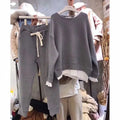 Pencil Trousers Spliced Women Pant Sets Pullover O Neck Hoodies Two Pieces Drawstring Ankle Length Pant Casual 2025 Autumn