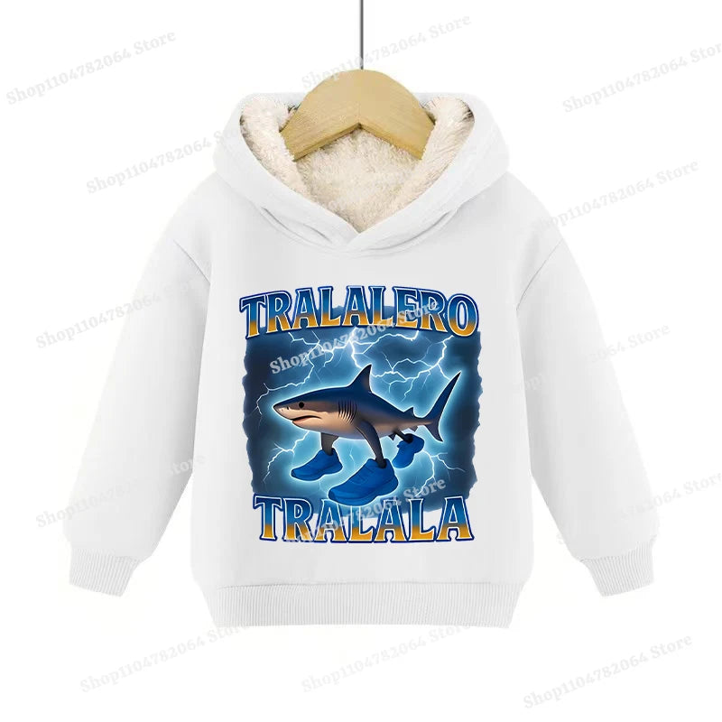 Italian Brainrot Animals Pullover Hoodies Cappuccino Assassino Lamb Fleece Kid Sweatshirt Sahur Anime Cartoons Clothes Tops Gift