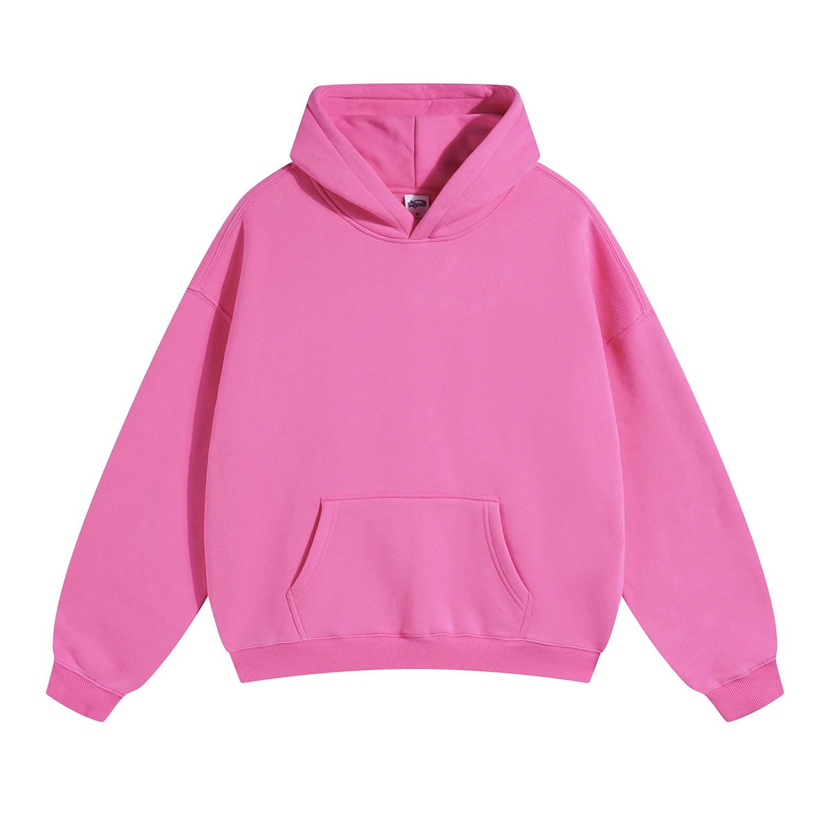 Cotton Baggy Fleece Hoodies for Men Solid Color Plush Pullovers Oversized Hooded Sweatshirt Autumn Winter Thick Clothes Unisex